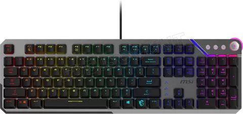 Photo de Clavier Gamer mécanique (Kailh Midnight Pro Silent) MSI Strike 600 RGB (Gris/Noir)