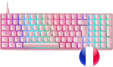 Photo de Clavier Gamer mécanique (Outemu Blue Switch) Mars Gaming MKUltra RGB (Rose)