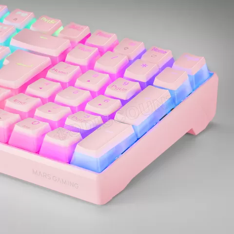 Photo de Clavier Gamer mécanique (Outemu Blue Switch) Mars Gaming MKUltra RGB (Rose)