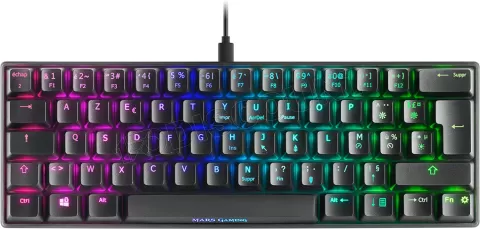 Photo de Clavier Gamer mécanique (Outemu Pro Red) Mars Gaming MK Mini RGB (Noir)