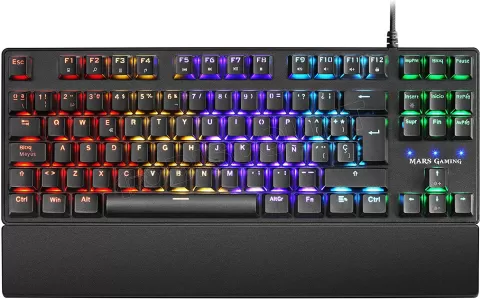 Photo de Clavier Gamer mécanique (Outemu Red Switch) Mars Gaming MKXTKL RGB (Noir)
