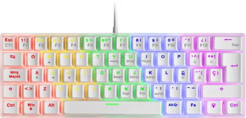 Clavier Gamer Mécanique (red Switch) Mars Gaming Mk60 Rgb (blanc)