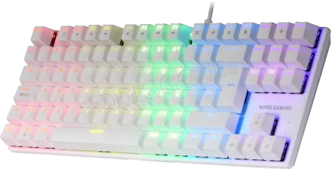 Clavier Gamer mécanique (Red Switch) Mars Gaming MK80 RGB (Blanc