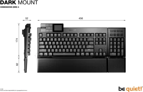 Photo de Clavier Gamer mécanique (Silent Tactile) be quiet! Dark Mount RGB (Noir)