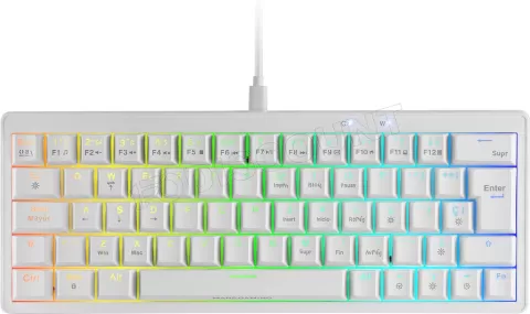 Photo de Clavier Gamer mécanique (Yellow Silent) Mars Gaming MKMiniPro RGB (Blanc)