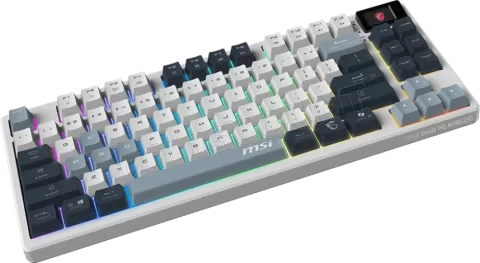 Photo de Clavier Gamer sans fil Bluetooth mécanique MSI Forge GK600 TKL RGB (Blanc/Noir)