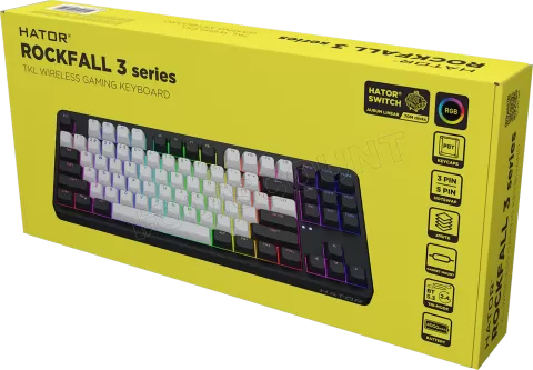 Photo de Clavier Gamer sans fil mécanique (Hator Aurum Linear) Hator Rockfall 3 TKL RGB (Noir)