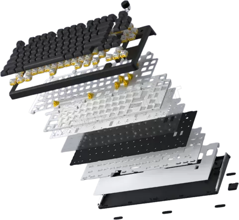 Photo de Clavier Gamer sans fil mécanique (Hator Aurum Linear) Hator Skyfall 100 Pro RGB (Noir/Blanc)