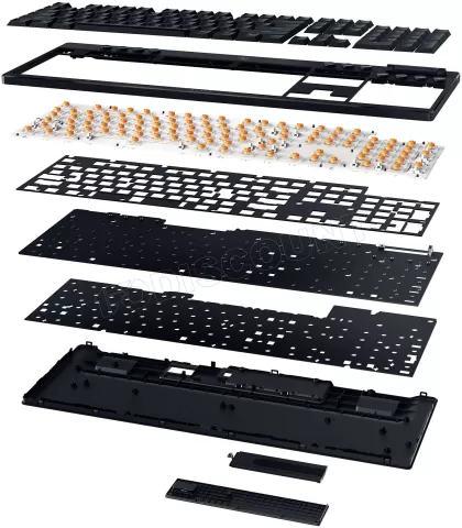 Photo de Clavier Gamer sans fil mécanique (Razer Orange) Razer BlackWidow V4 X Tenkeyless HyperSpeed RGB (Noir)