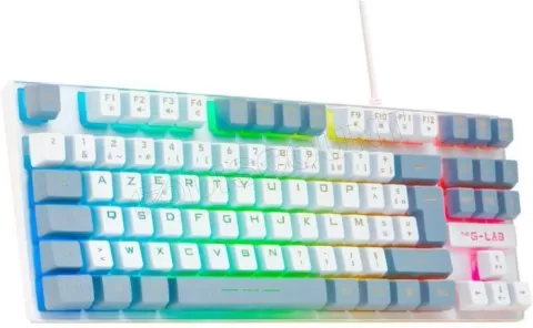 Photo de Clavier Gamer The G-Lab Keyz Caesium TKL RGB (Blanc/Gris)
