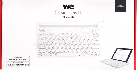 Photo de Clavier sans fil Bluetooth WE pour tablettes & smarphones (Blanc)