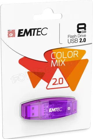 Photo de Clé USB 2.0 Emtec C410 Color Mix - 8Go (Violet)