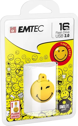 Photo de Clé USB 2.0 Emtec SW100 Smiley Take it easy - 16Go (Jaune)
