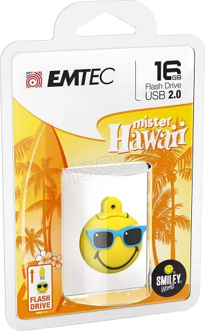 Photo de Clé USB 2.0 Emtec SW108 Smiley World Mister Hawaii - 16Go (Jaune)