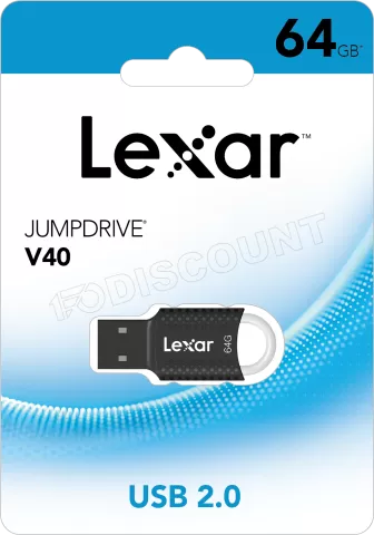 Photo de Clé USB 2.0 Lexar JumpDrive V40 - 64Go (Noir)