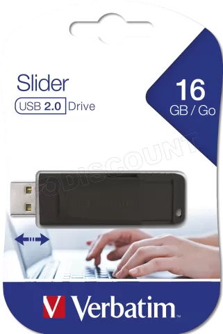 Photo de Clé USB 2.0 Verbatim Slider - 16Go (Noir)