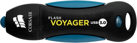 Photo de Clé USB 3.0 Corsair Flash Voyager - 128Go (Noir/Bleu)