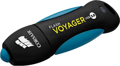Photo de Clé USB 3.0 Corsair Flash Voyager - 64Go (Noir/Bleu)