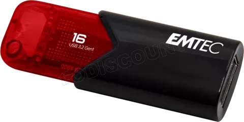 Photo de Clé USB 3.2 Emtec B110 Click Easy - 16Go (Noir/Rouge)