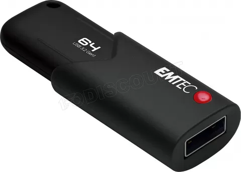 Photo de Clé USB 3.2 Emtec B120 Click Secure - 64Go (Noir)