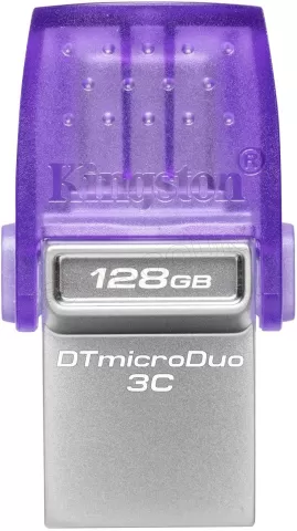 Photo de Clé USB 3.2 Type-A/C Kingston DataTraveler microDuo 3C - 128Go (Violet)