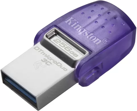 Photo de Clé USB 3.2 Type-A/C Kingston DataTraveler microDuo 3C - 256Go (Violet)