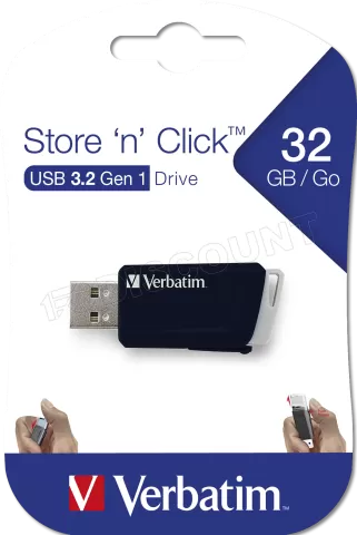 Photo de Clé USB 3.2 Verbatim Store'n'Click - 32Go (Noir)