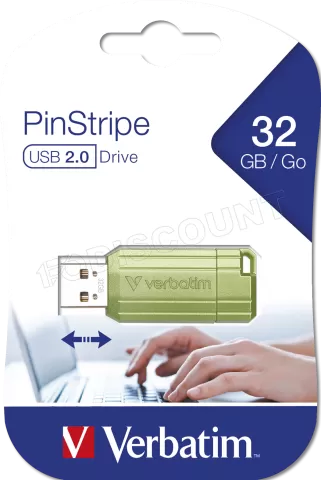 Photo de Clé USB-A Verbatim PinStripe - 32Go (Vert)