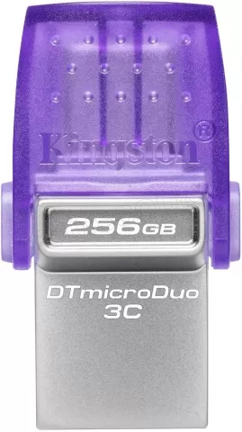 Photo de Clé USB-A/C 3.2 Kingston DataTraveler microDuo 3C - 256Go (Violet)