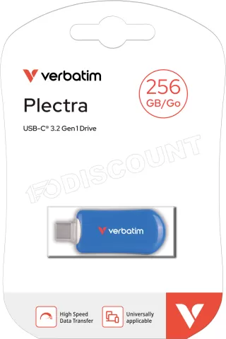 Photo de Clé USB-C 3.2 Verbatim Plectra - 256Go (Bleu)