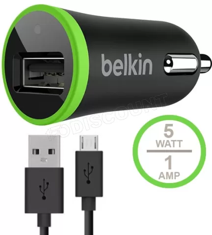 Photo de Convertisseur Belkin Allume Cigare avec cable micro USB (1A)
