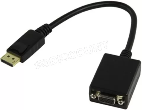 Photo de Convertisseur DisplayPort M vers VGA femelle (D-sub DE-15) 20cm (Noir)