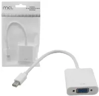 Photo de Convertisseur MCL-Samar Mini DisplayPort mâle vers VGA femelle (D-sub DE-15) 10cm (Blanc)