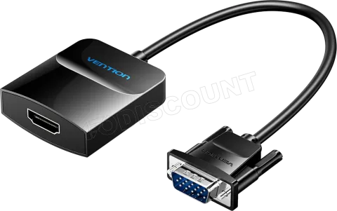 Photo de Convertisseur Vention VGA vers HDMI + Jack 3.5mm 0.15m (Noir)