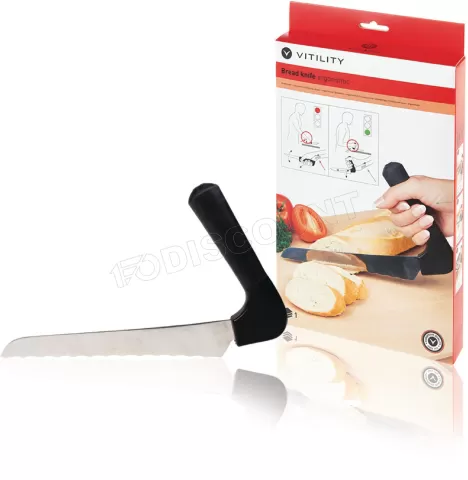 Photo de Couteau à pain ergonomique Vitility 26,3cm (Noir)