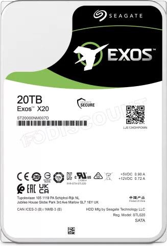Photo de Disque Dur 3,5" Seagate Exos X20 20To - S-ATA