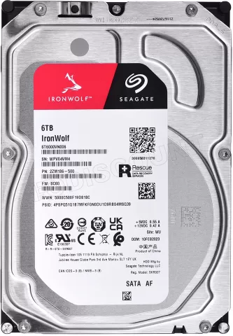 Photo de Disque Dur 3,5" Seagate IronWolf 6To 256Mo - S-ATA