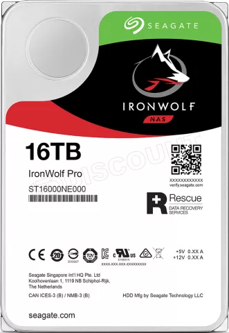 Photo de Disque Dur 3,5" Seagate IronWolf Pro 16To - S-ATA