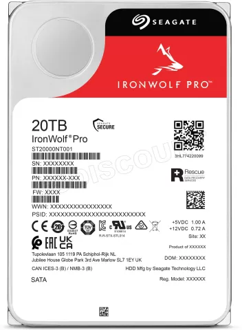 Photo de Disque Dur 3,5" Seagate IronWolf Pro 20To - S-ATA