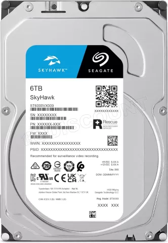Photo de Disque Dur 3,5" Seagate SkyHawk 6To 256Mo - S-ATA