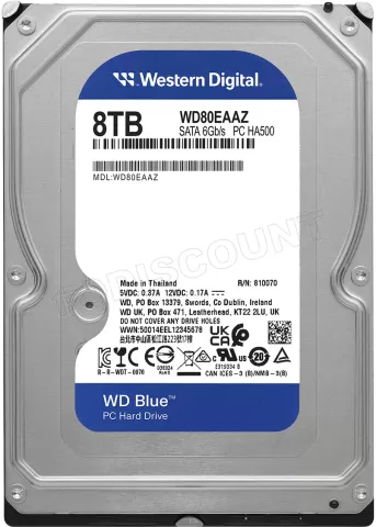 Photo de Disque dur 3.5" Western Digital Blue 8To 256Mo - S-ATA