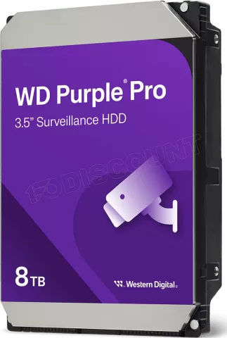 Photo de Disque Dur 3,5" Western Digital Purple Pro 8To 256Mo - S-ATA