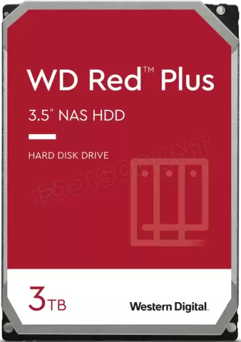 Photo de Disque Dur 3,5" Western Digital Red Plus 3To  - S-ATA 3,5"