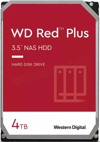 Photo de Disque Dur 3,5" Western Digital Red Plus 4To 128Mo - S-ATA 3,5"