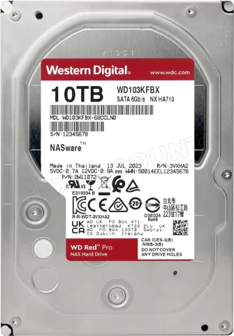 Photo de Disque Dur 3,5" Western Digital Red Pro 10To 512Mo - S-ATA