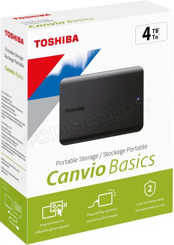 Photo de Disque Dur externe Toshiba Canvio Basics 2022 - 4To (Noir)