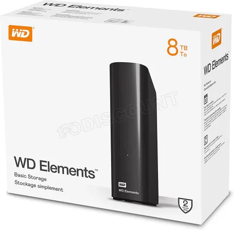 Disque Dur externe Western Digital Elements Desktop - 8To (Noir) à prix bas