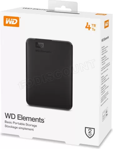 Photo de Disque Dur externe Western Digital Elements Portable - 4To  (Noir)