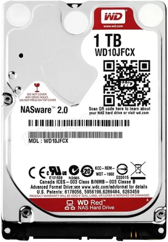 Photo de Disque Dur portable Western Digital Red 2"1/2 1 To (1000 Go) 5400 trs S-ATA 3 - WD10JFCX