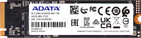 Photo de Disque SSD Adata Legend 960 1To  - M.2 NVMe Type 2280